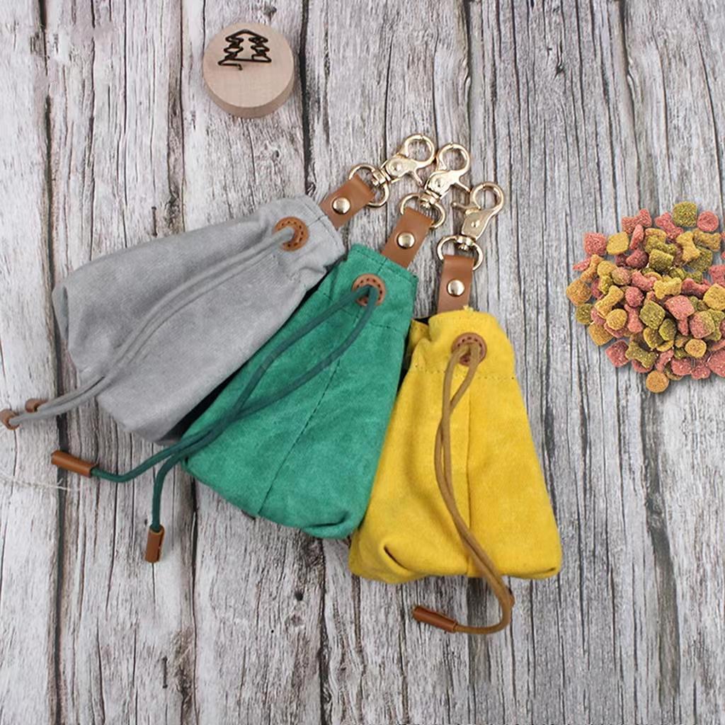 Dogs Treats Waist Bag for Outdoor Training Pet Exercise Walking Pouch with Drawstring Closure Handsfree Dog Treats Pouch