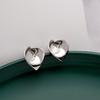 European-American Geometric Metal Earrings: 3D Tulip Heart Pendant Cuffs