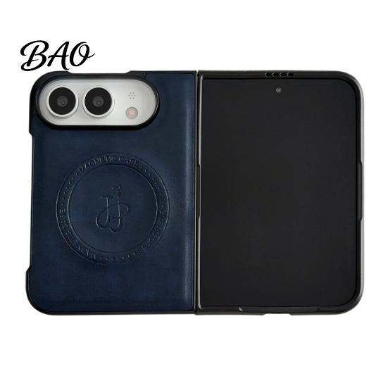 Foldable Phone Protection Faux Leather Magnetic Case for IPhoneDuo 2026, Slim PC Cover Protective with Anti-Yellowing, Precise Cutouts, Ultra-Thin