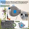 30m Automatic Garden Hose Reel Wall-Mounted, 9-Way Spray Gun, UV-Resistant, Frost-Resistant, 180° Swiveling – incl. Wall Bracket & Mounting Material