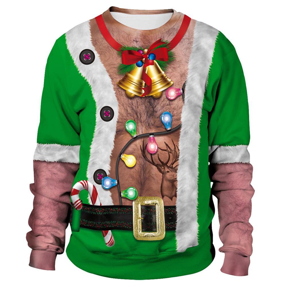 Ugly Christmas Sweatshirts For Men 2025 Holiday Casual Button Fall Xmas