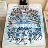 The Blues Team Print FlAannel Blanket, High Quality Comfortable for All Seasons, Home Decor, Warmth and Comfort
