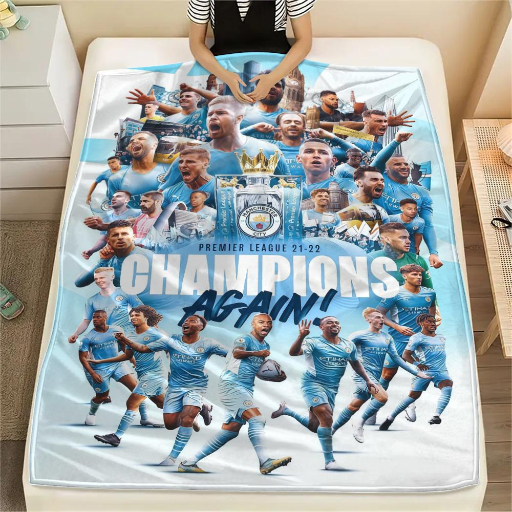 The Blues Team Print FlAannel Blanket, High Quality Comfortable for All Seasons, Home Decor, Warmth and Comfort