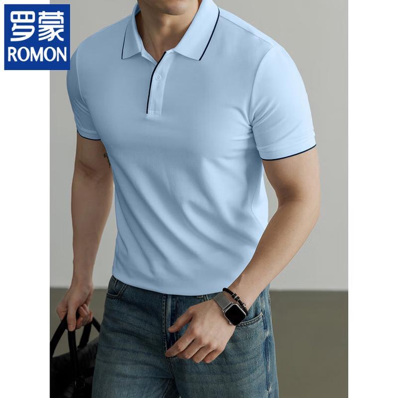 ROMON Men's Ice Silk Breathable Modal Polo Shirt