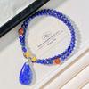 Autumn And Winter Natural Old Beeswax Lapis Lazuli Nanhong Design Necklace Collarbone Chain