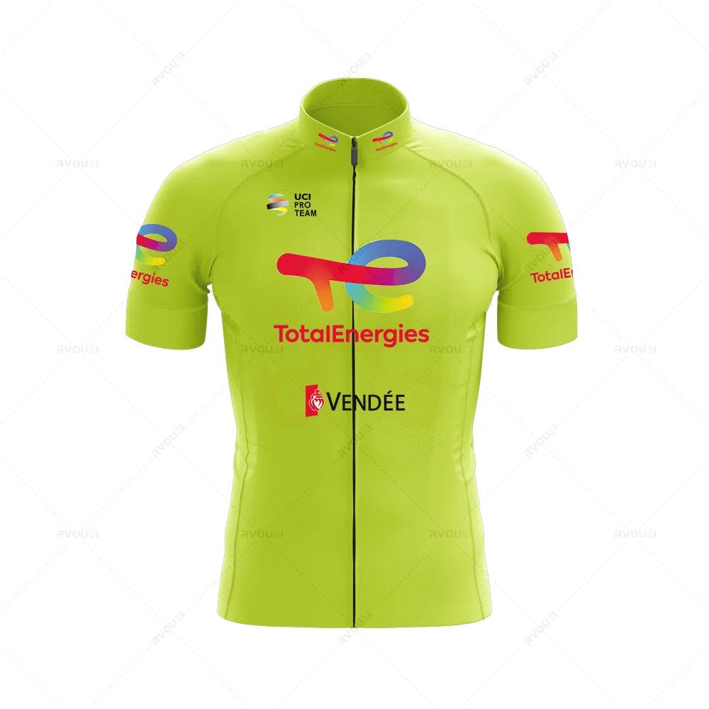 Total Energies 2025 Summer Profession Cycling Sweatshirt Set Men's Short Sleeve Jersey Cycling Clothing Bicycle Maillot Ciclismo