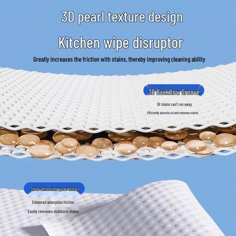 Kitchen Wipes Powerful Degreasing Wipes Household Disposable Cleaning Heavy Oil Removal Range Hood Wet Wipes Factory