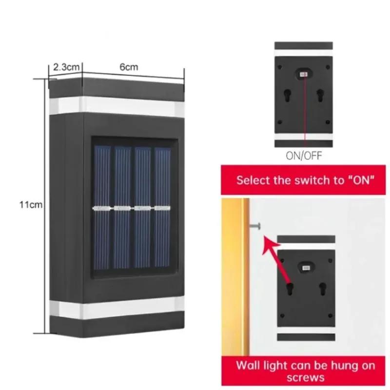 12LED Solar Wall Lamp Outdoor Waterproof Led Decorative Lights Up and Down Garden Yard Street Landscape Balcony