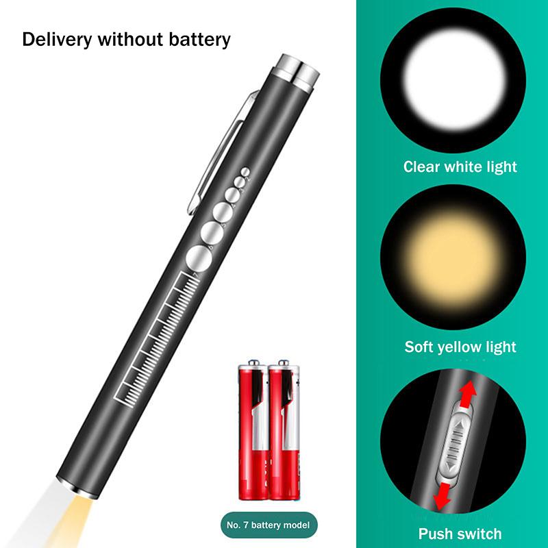 Oral Penlight Led Flashlight Mini Oral Pupil Medical Handy Usb Rechargeable Stainless Steel Torch Light Outdoor Fishing Tool
