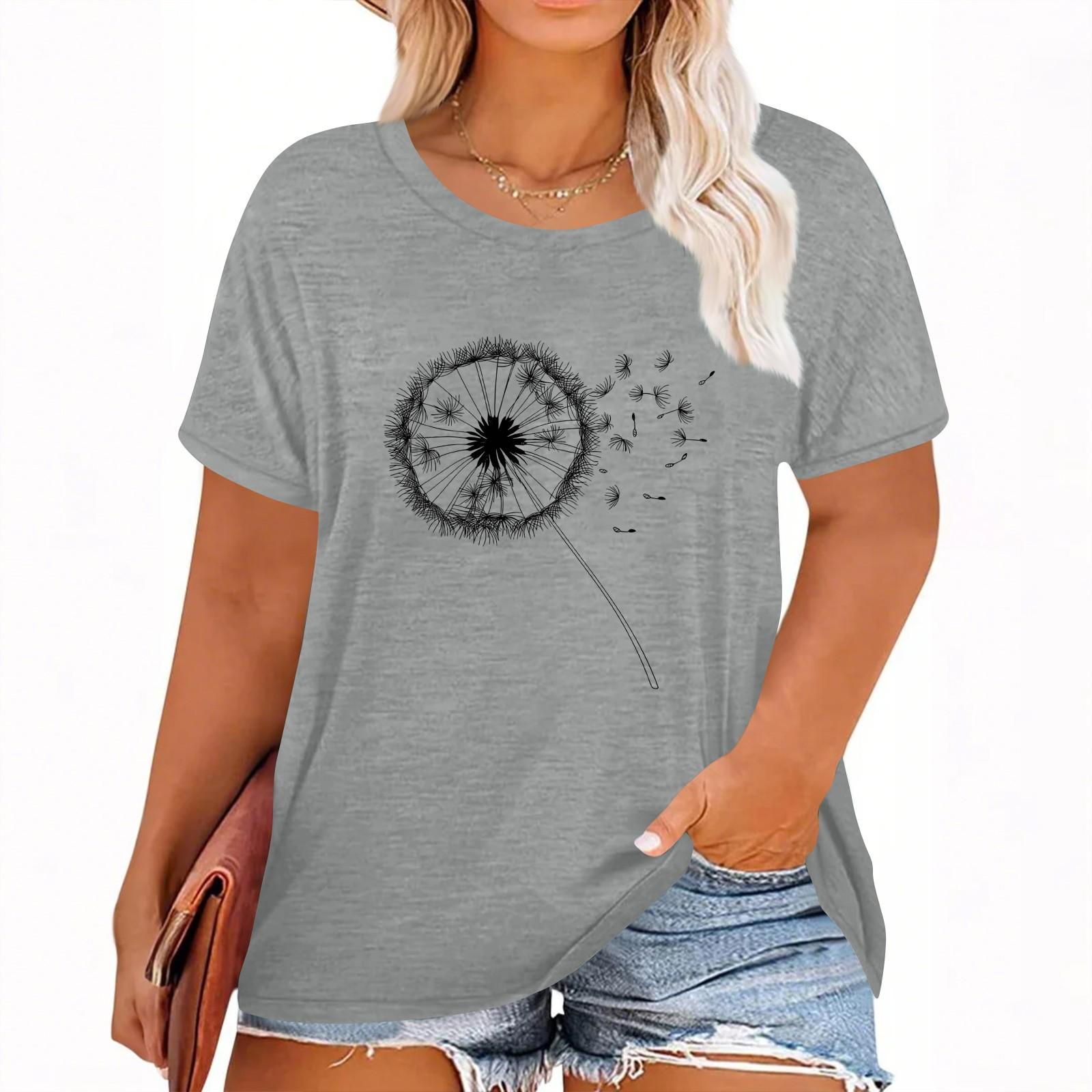 Women s Hawaiian Floral Print Short Sleeve T-Shirt Top XXXL