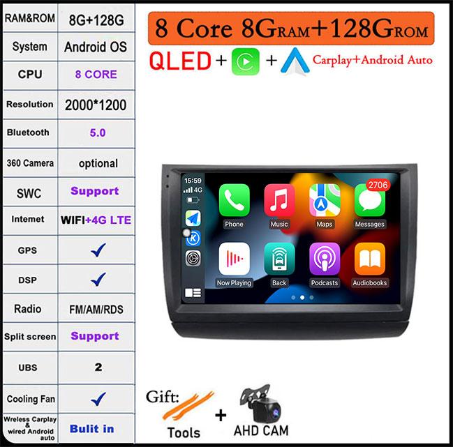 For Toyota Prius 20 2003-2009 Android Auto CarplayMultimedia Video Player Navigation Stereo Car RadioWIFI 4G GPS