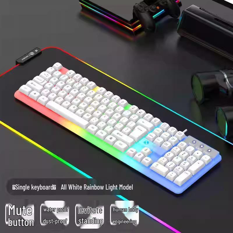 Wired Mechanical Feel Gaming Keyboard & Mouse Set – Silent, Universal for Desktop and E-sports