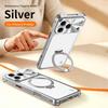 Aluminum Magnetic Phone Case With Built-in Kickstand IPhone 17 Pro Max 16 Shockproof Lens Protection Cover