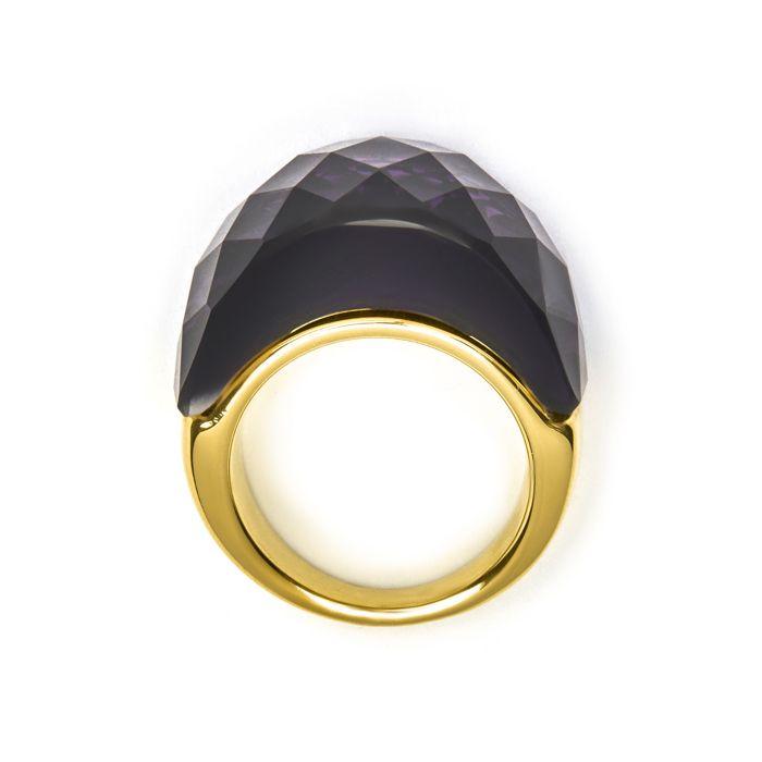 Bague - Luxenter - Fadino - Or jaune 18 carats - Quartz hydrothermal Onyx - Pourpre