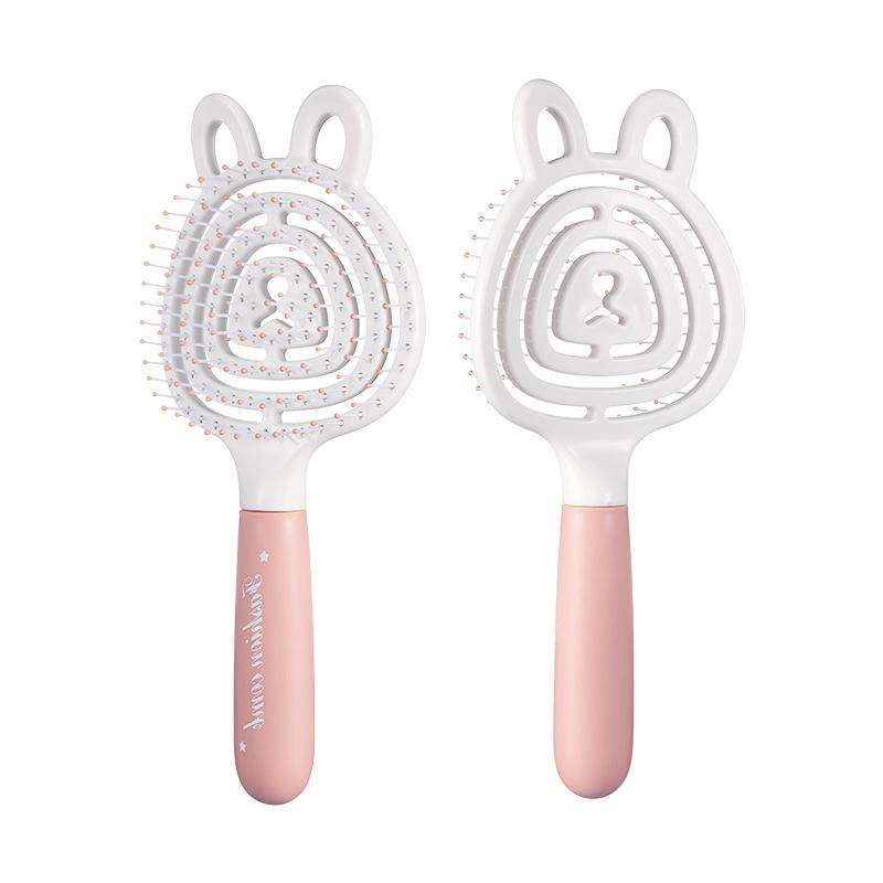 Cartoon Bear Design Massage Comb, Anti-Static Anti- Smooth Hair Brush, Volumizing Scalp Massager 1PCS розовый