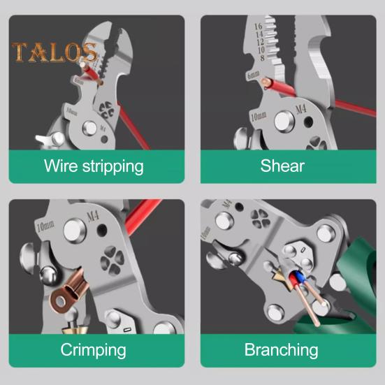 18-in-1 Foldable Wire Stripper Ergonomic Handle Easy To Use Portable Multifunctional Wire Stripper Crimper Cable Cutter Pliers