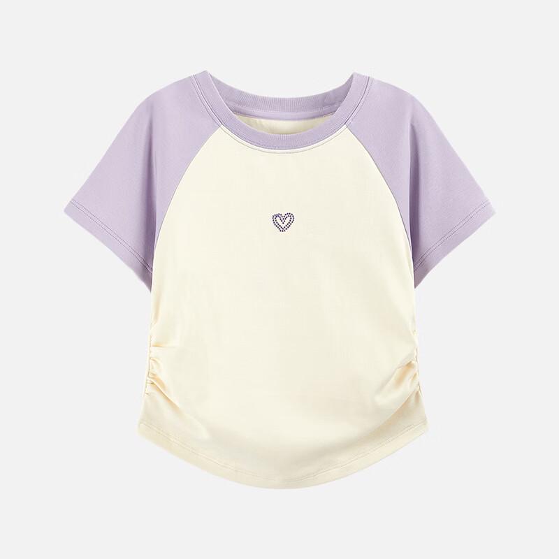KIYA Girls  Round Neck Raglan Short Sleeve T-Shirt 130
