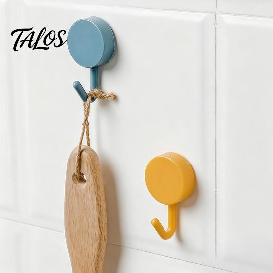 Damage Free Wall Hooks 10PCS Adhesive Hooks, Decorative Multi-colored Plastic Hangers, No Storage Organizers Drilling Required Colorful for
