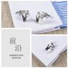 Couple Wedding Paint Plated Silver Metal Copper Cufflinks Men's French