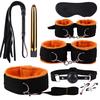 Puntos Sex Toys Set 8Pcs Adult Bondage Handcuffs Footcuffs Whip Blindfold Massager SM