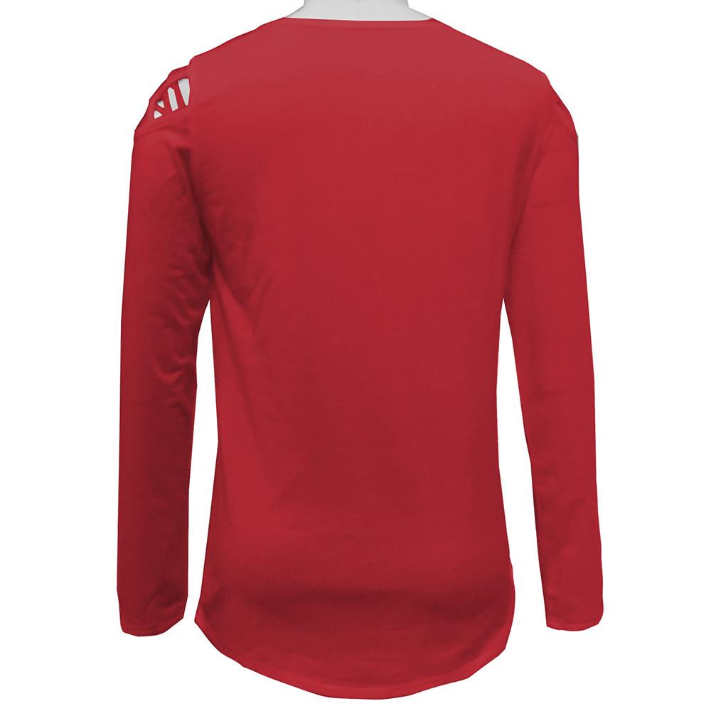 Damska koszulka z długim rękawem i odkrytymi ramionami, solidna koszulka, bluzki