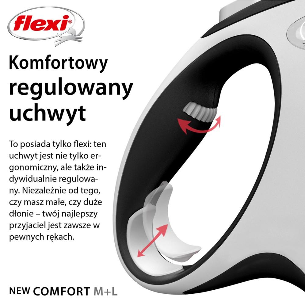 FLEXI New Comfort automatic dog leash L 8 m, black