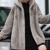 Coat Women's Medium and Long Mink Velvet Winter Fur Coat Thickened Whole Mink Hair Thickened Mink Black