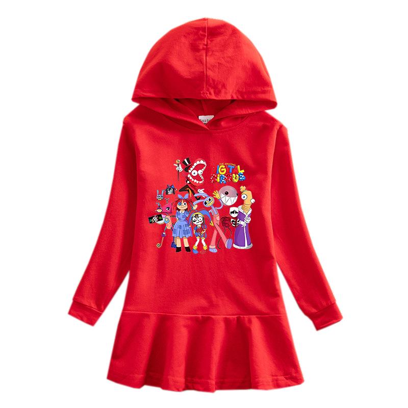 Girls' Ruffle Rainbow Princess Dress with Hooded Sweatshirt, Long Sleeve - Spring/Autumn 2026 Collection