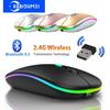 2.4G trådløs Bluetooth 5.0 mus RGB LED-lys Silence Smart Sleep-mus for bærbar datamaskin Gaming Mus Optisk mus USB oppladbar