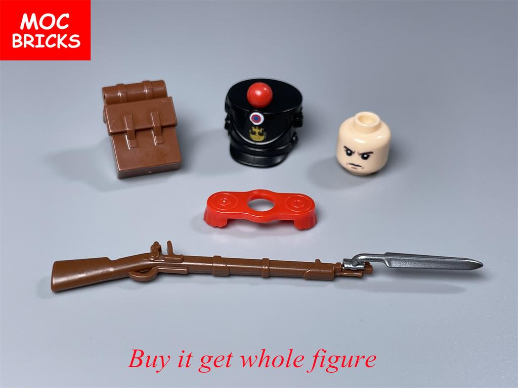 MOC Bricks Military Figures Napoleonic Wars Series Building Blocks Medieval French Dragoon British Soldiers Weapons Bricks Toys