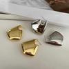 Fashion Minimalist 925 Silver Needle Asymmetrical Hollow Special-Interest Design Fancy Gold Plated Ins Geometric Glossy Large Earrings