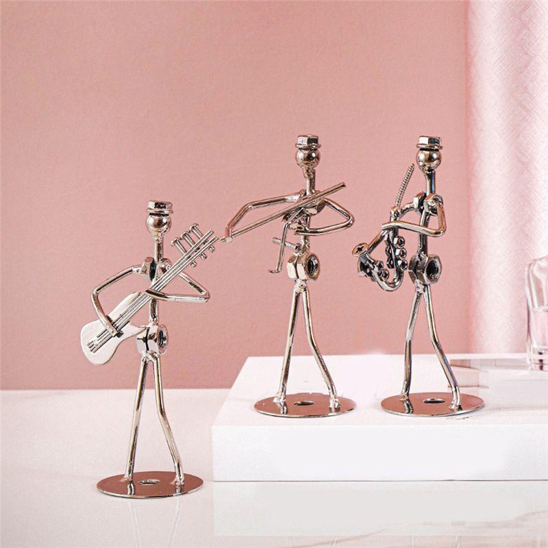 AEE4-Little Iron Art Musician Creative-Music Band Crafts Home Office Desk Decoration Birthday Gift 8 Pack, Table Ornaments