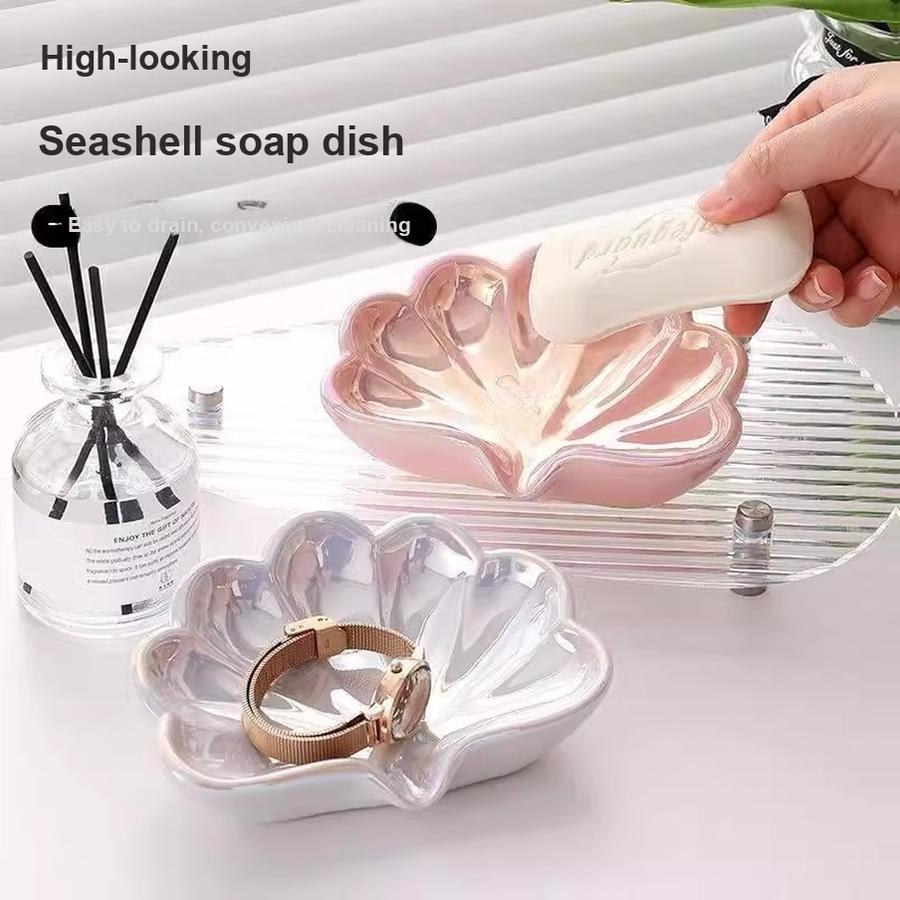 Shell Scented Soap Box Bathroom Soap Holder Drainage Box Toiletries Shelf Luxury Scented Soap Box