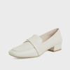 ZHR Women's Thick Heel Square Toe Loafers - Summer 2023 British Style Slip-on Leather Shoes