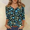V Neck Floral Print Long Sleeve Shirts for Women Casual Womens Long Sleeve Tops Comfortable Long Sleeve T Shirt Women
