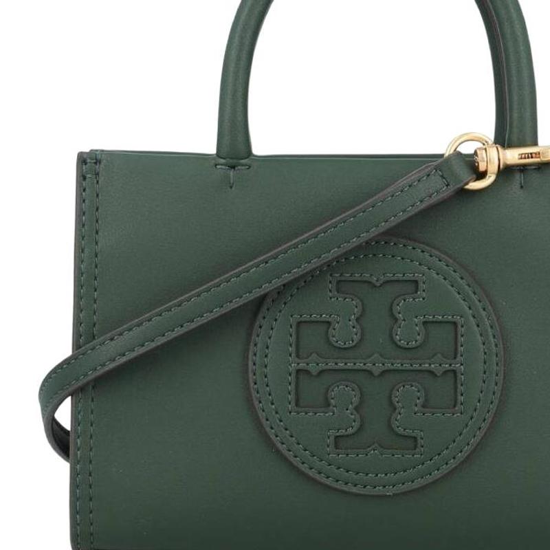 Tory Burch Ella Bio Magnetic Snap Adjustable Detachable Shoulder Strap Tote Bag Shopping Bag Crossbody Handbag Mini Women Tote Basil-Green 145613-312