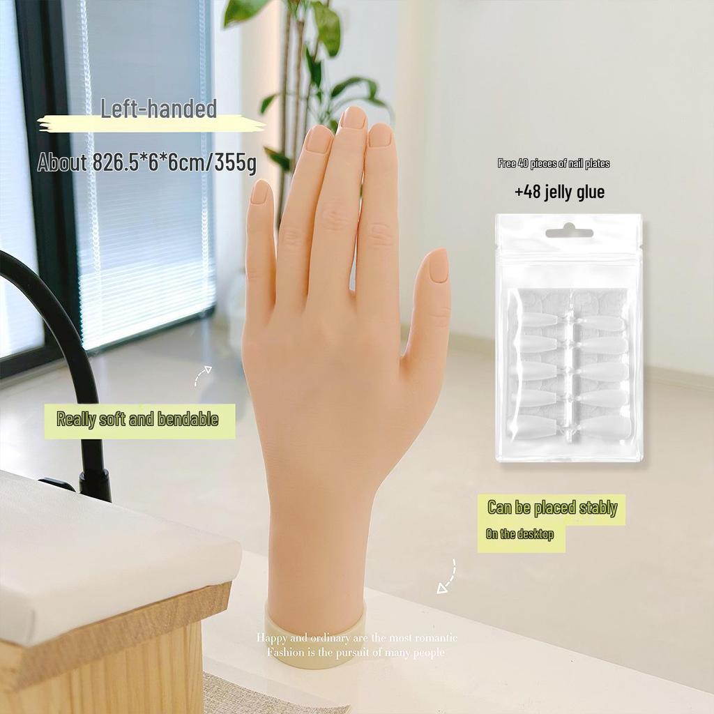 Bendable Wearable Manicure Practice Hand Model for Nail Display