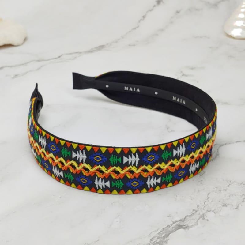

MAIA Повязка на голову с геометрическим узором - Желтый ONE