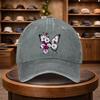 A Black And White Floral Butterfly Print Baseball Cap a Casual Duckbill Hat Stylish Headwear Adjustable for Outdoor Use Suit