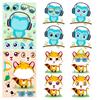 6 Photos/pack of Cute Cartoon Animal Face Swap DIY Puzzle Stickers for Children's Early Education Thinking Training Stickers