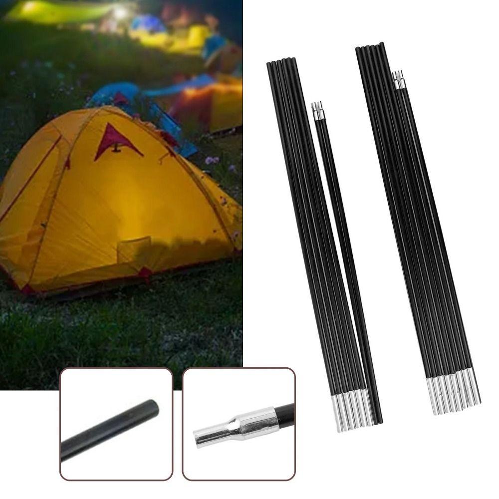 2Pcs Black Camping Tent Poles Fiberglass Tent Pole Replacement Kit Awning Setup