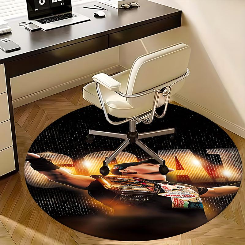 John Cena Pas Mistrza WWE Mata na Krzesło - Okrągły Dywan do Wystroju Domu, Dywanik Biurowy