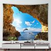 Natural Cave Ocean Landscape Printing Pattern Tapestry Home Living Room Dormitory Wall Decor Background Cloth Tapestry