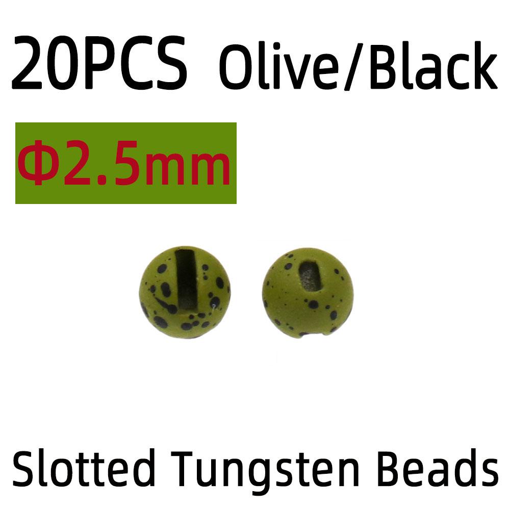 20 buc. Mărgele metalice de tungsten cu fante cu ochi cu puncte pentru pescuitul cu muscă de tungsten pe gheață Jig Cap de mărgele Material pentru legarea muștelor