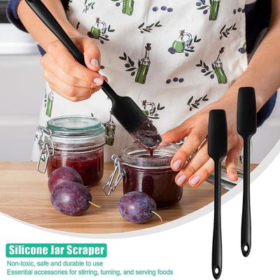 4 Pcs Heat Resistant Silicone Scraper Long Handle Jar Spatula Easy To Clean Rubber Spatula  Kitchen
