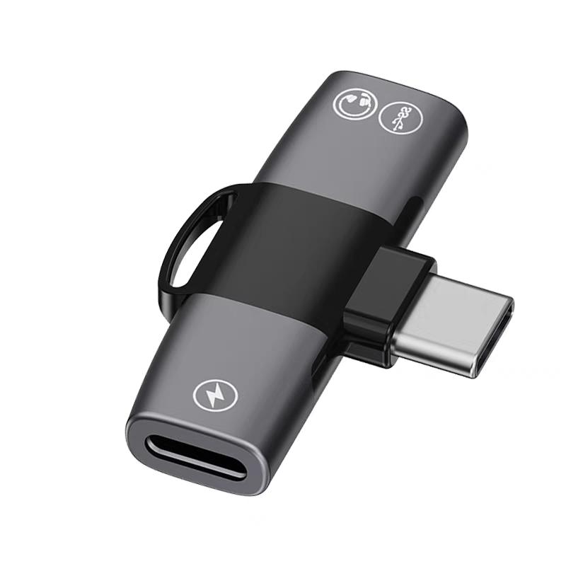 Xiaomi OTG Double USB Type C PD 15W Charger To Type C Jack AUX Audio Headphones Splitter Adapter for iPhone 15 Pro Max Samsung Xiaomi