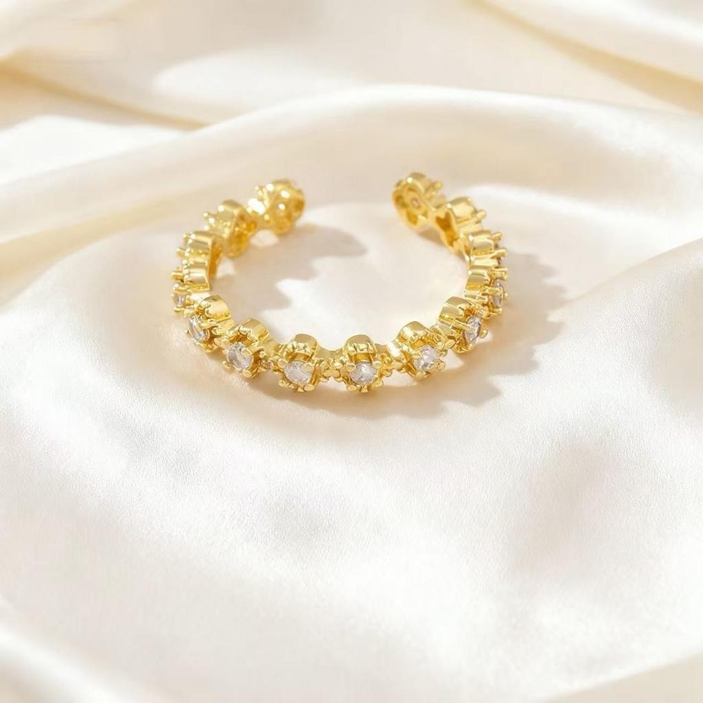 High-end Four-leaf Clover Open Ring Exquisite Workmanship Long-lasting Accessible Luxury Classy Versatile Open Ring