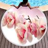 Fragrant Magnolia Flower Round Beach Towel,Soft Polyester Sand Resistant Beach Blanket,Absorbent Quick Dry Pool Towel Picnic Mat