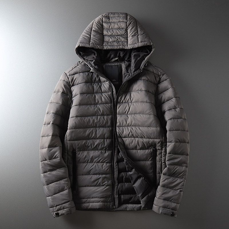 Foreign Trade End Order Cut Label Cattle Goods Winter Export Cotton Jacket Grey XL