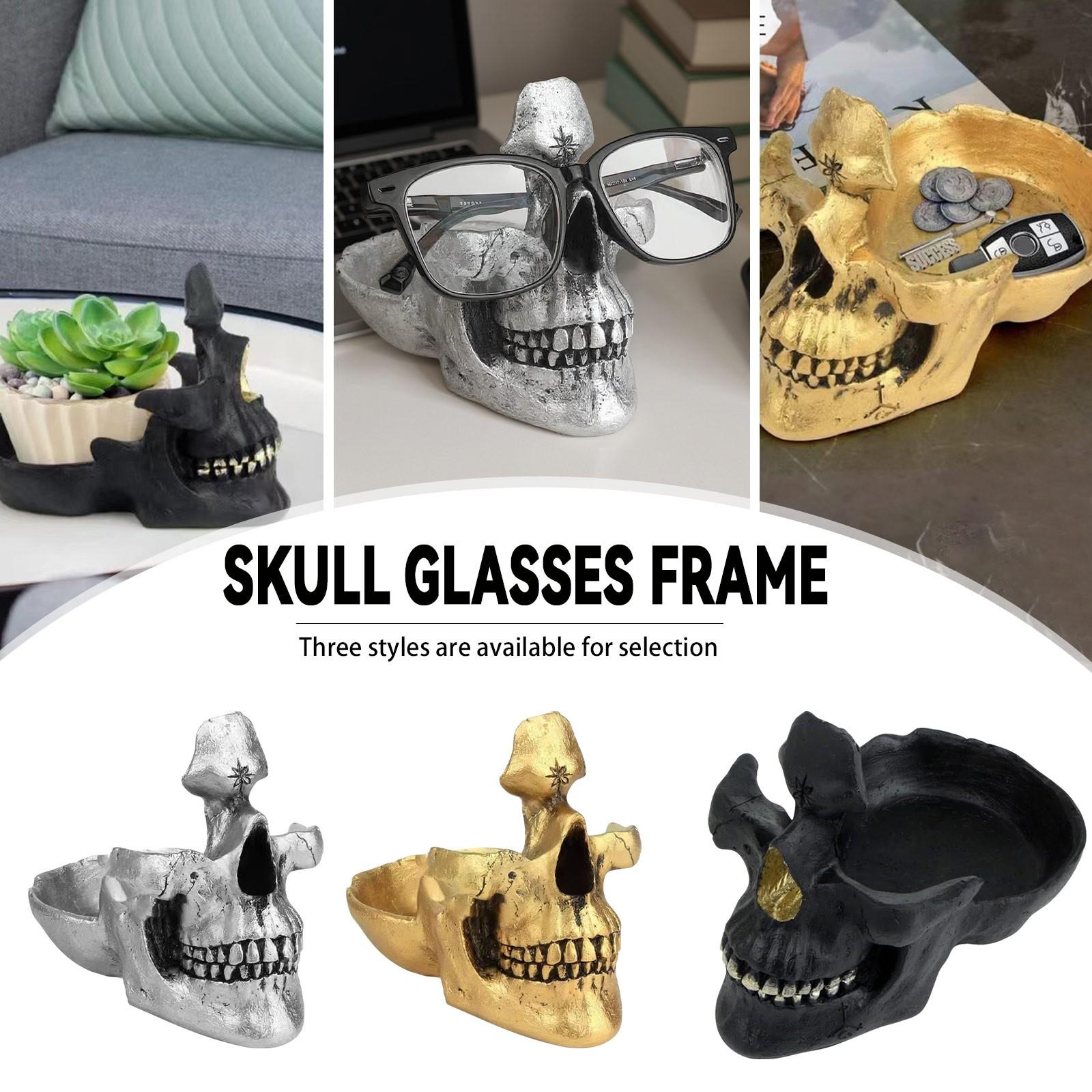 

Skeleton Spectacle Frame, Creative Display Stand, Key Stand Resin Sculpture, Unique Decorative Item One Size чорний
